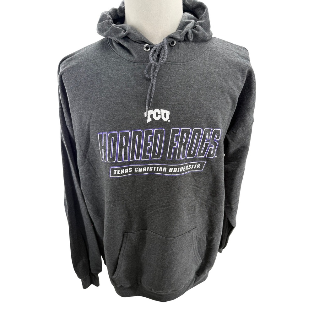 TCU Horned Frogs Mens‎ Gray Hoodie XLarge NEW